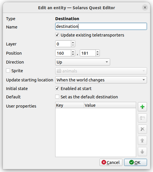 Destination Properties